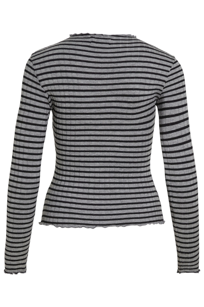 VIRIKA L/S FUNNEL NECK TOP - NOOS 14107470 MEDIUM GREY MEL/ BLACK